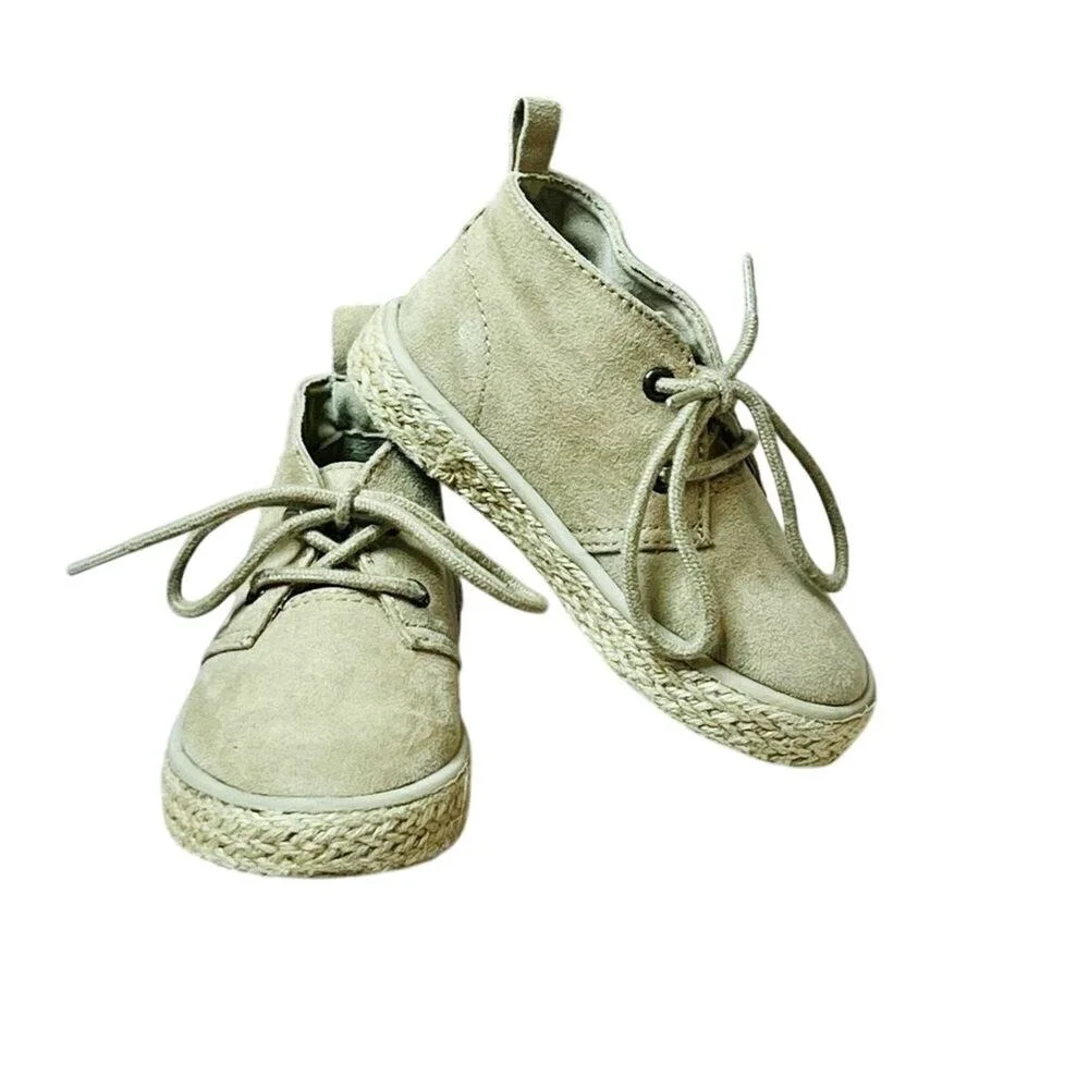 Old Navy Toddler Faux Suede Desert Espadrille High Top Beige Boots 6 Casual Boys